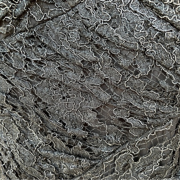 Intermix Black Metallic Lace Spaghetti Strap Corset Crop Top XSmall NWT - Picture 4 of 11